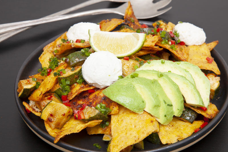 Jewish Cookery Kosher Recipes Crispy Tortilla, Courgette & Avocado